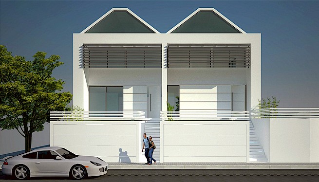 מ. גיא אדריכלים | תכנון בתים פרטיים | ארבעה בתים בהרצליה ב