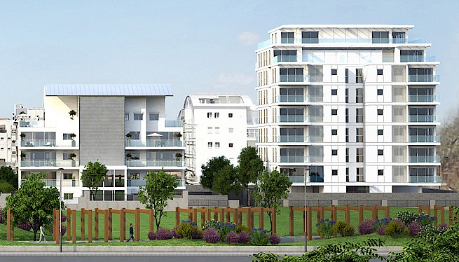 מ. גיא אדריכלים | תוכנית בנין עיר | דן שומרון - דיור להשכרה בהישג יד, הרצליה